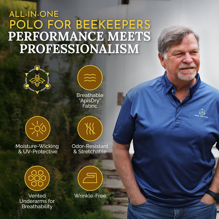 Apis Tactical Mens Polo Shirt Texas Honeybee Ag Exemption Program Fort Worth Ten Box Bees