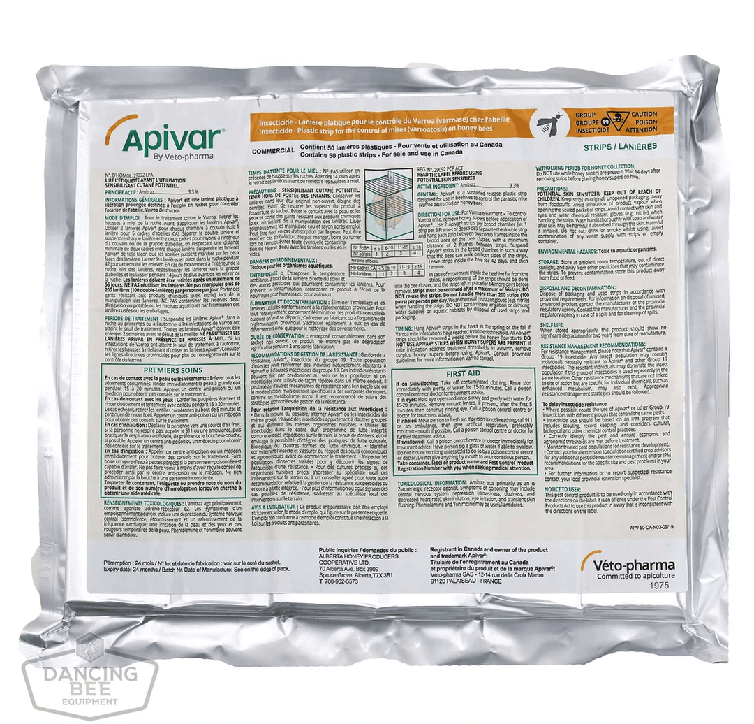 Apivar 60 Pack | Varroa Mite Control Texas Honeybee Ag Exemption Program Fort Worth Ten Box Bees